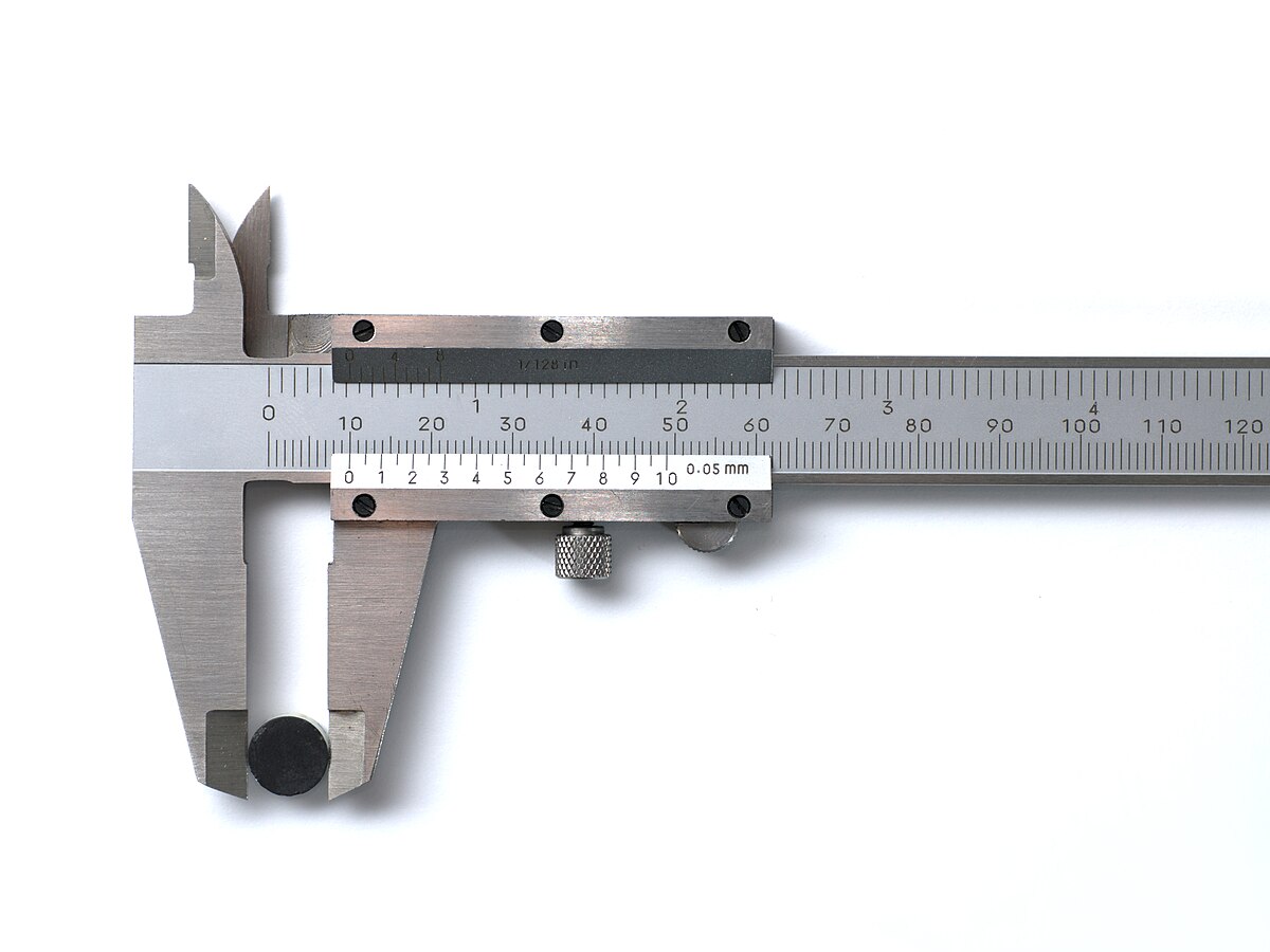 Vernier callipers clamping on an object